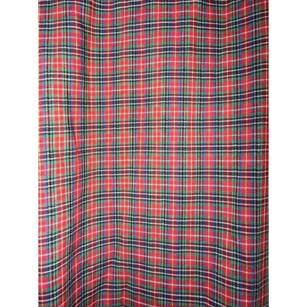 Vintage Handmade Plaid Prairie Pinafore Dress Christmas Cottagecore Red Green - Picture 6 of 6